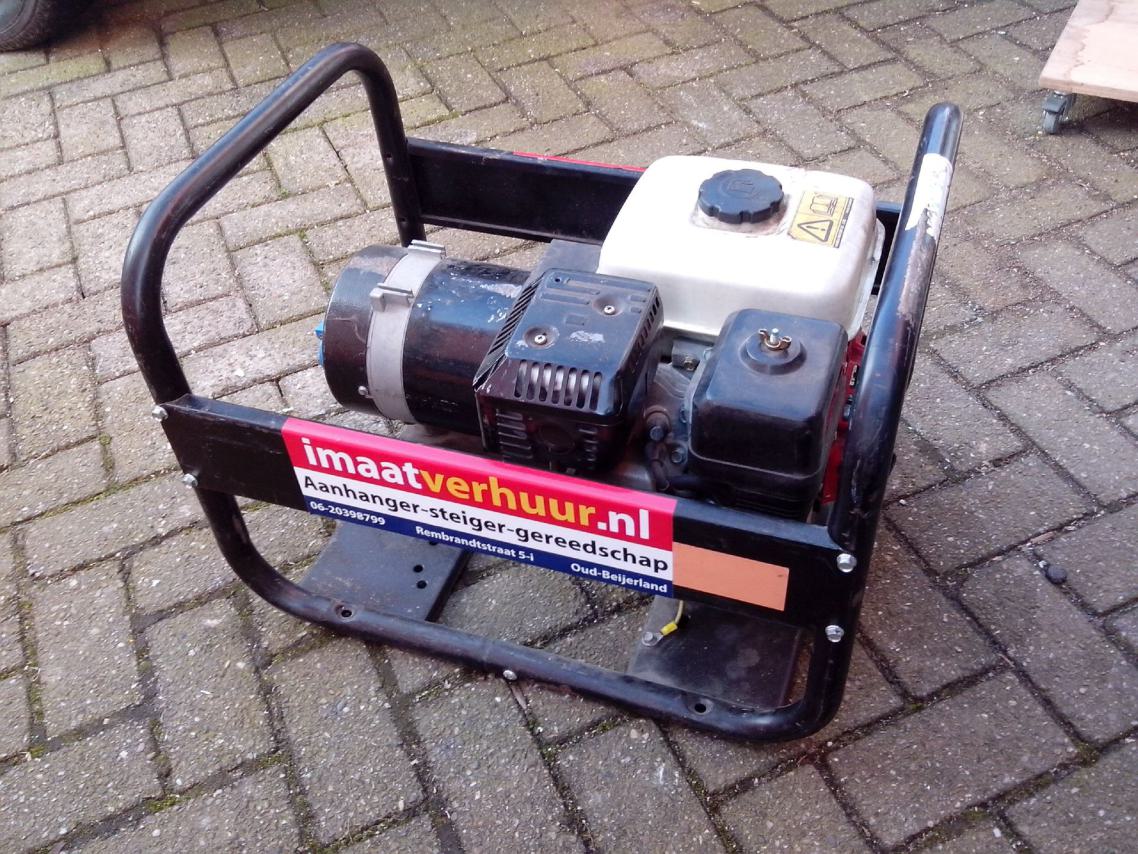 Aggregaat benzine Ironside met Honda motor goedkoop huren imaatverhuur